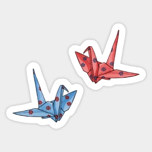 Folded Happiness Paper Cranes Sticker